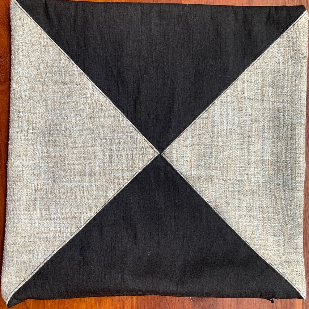 Black and Beige Geometric Pillow Cover